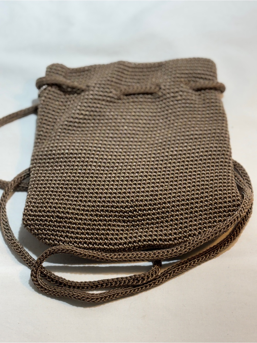 The Sak Brown Knit backpack  Drawstring Bag